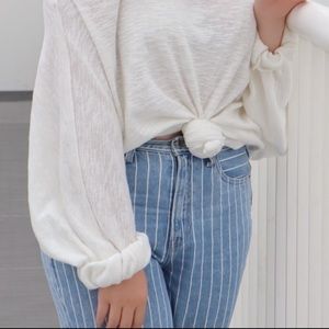 American Eagle Stripe Mom Jeans